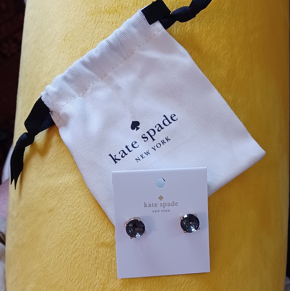 🎯 SOLD! - Barely Worn! Kate Spade Black Gemstone Earrings - Picture 1 of 4